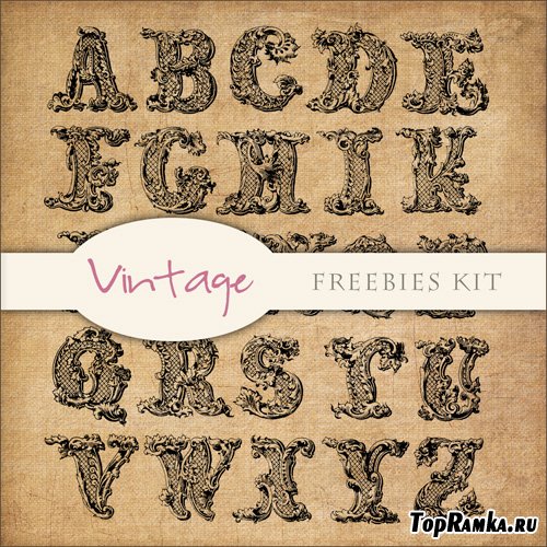Scrap-kit - Vintage Alphabet #4