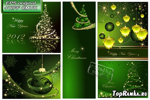    | Green Christmas Style (eps vector + tiff in cmyk)