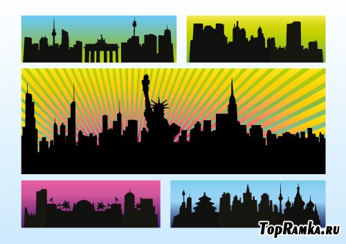    (Vector City Silhouettes)