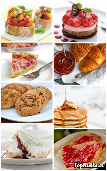 Sweet Pastries Cliparts - sweet pastries, pancakes, pie, cake, honey