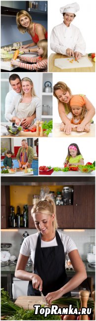 Cooking Cliparts - Cooking, kitchen, family