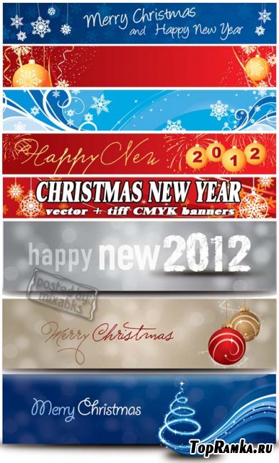   | Christmas New Year Banners (vector + tiff)