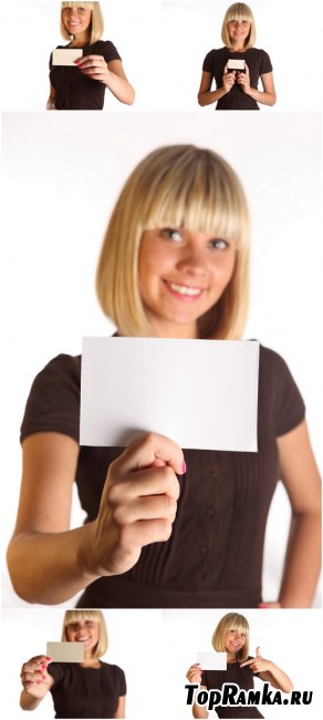 Photo Cliparts - Girl with sheet paper