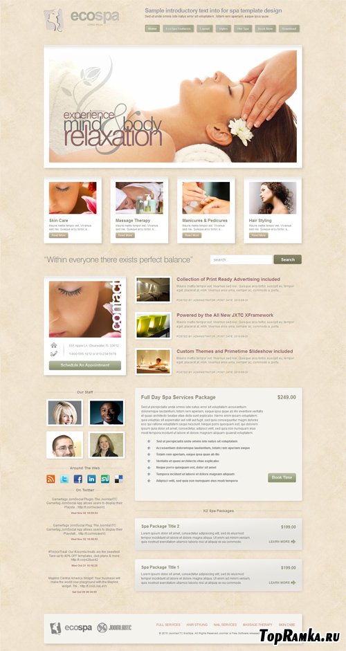 EcoSpa v1.3.0 JoomlaXTC Joomla 1.5/1.7 Template