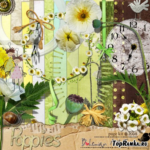 Scrap-set - Poppies