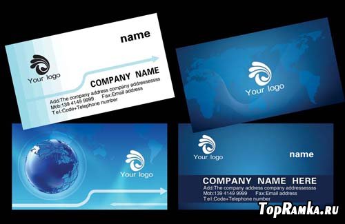 Personalized Technologies blue business card template