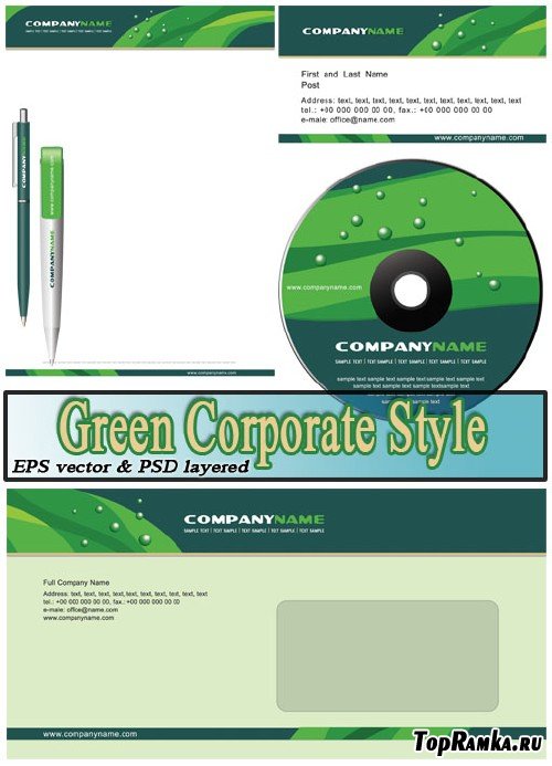    | Green Corporate Style (eps vector + PSD)