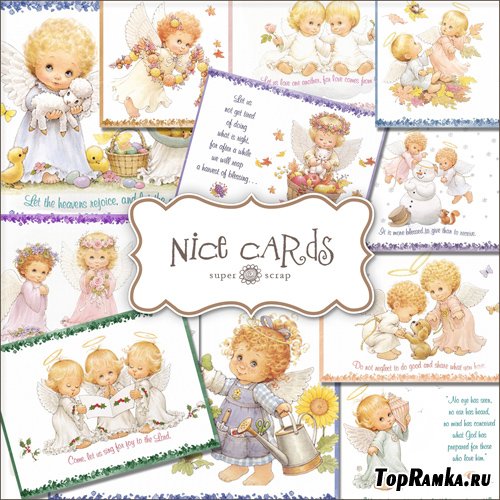 Scrap-kit - Vintage Cards With Baby Angels