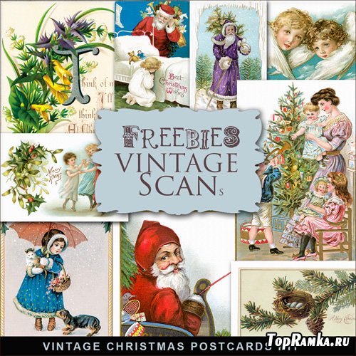 Scrap-kit - Vintage X-mas Postcards #10