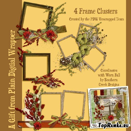 Scrap-kit - 4 Frame Clusters With Flowers