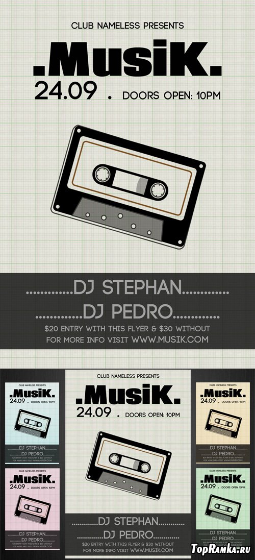 Musik Party-Club Flyer Template  PSD