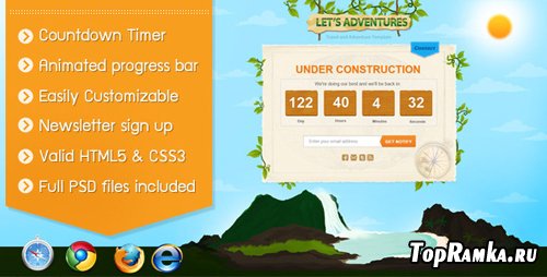 ThemeForest - Lets Adventures Under Construction Page - Rip