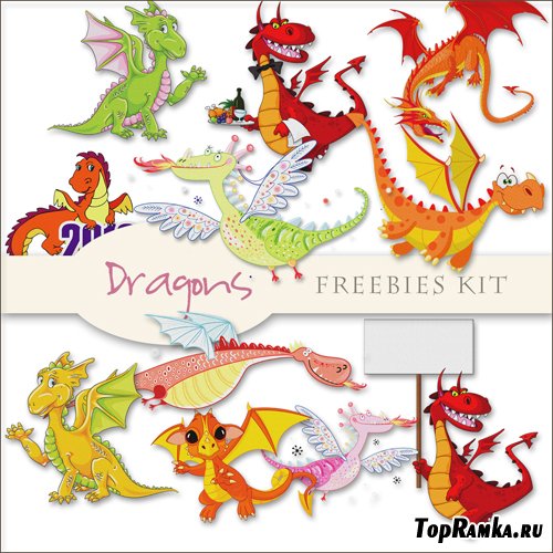 Scrap-kit - Dragons Illustrations