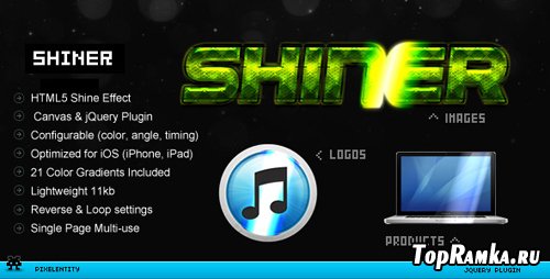 CodeCanyon - Shiner - HTML5 Canvas Glow Effects jQuery Plugin - Rip