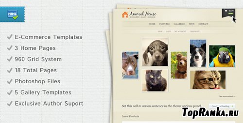 ThemeForest - Animal House - E-Commerce and Blogging Template Rip