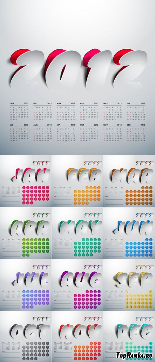 Calendar 2012 vector