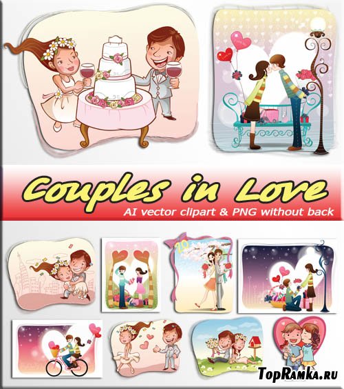   | Couples in Love (AI vector + PNG)