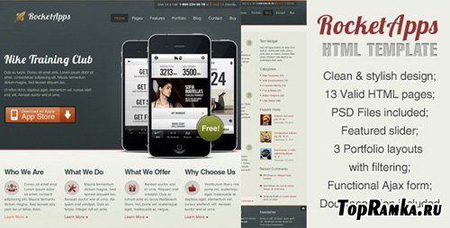 ThemeForest - Rocket Apps HTML/jQuery Template - RiP