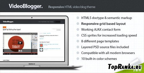 ThemeForest - VideoBlogger - Responsive HTML Video Blog Theme - RiP