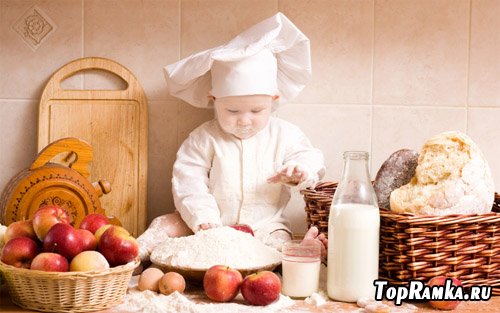  Детский шаблон для фотошоп - маленький повар 
