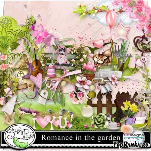 Яркий цветочный скрап набор - Романсы в саду 