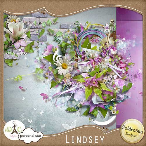 Симпатичный цветочный скрап-набор - Линдси 