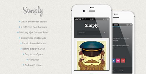 ThemeForest - Simply - Clean HTML5 & CSS3 Mobile Theme - RIP