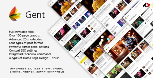 ThemeForest - Gent v1.01 - Premium & Ajax WP Theme for Creative