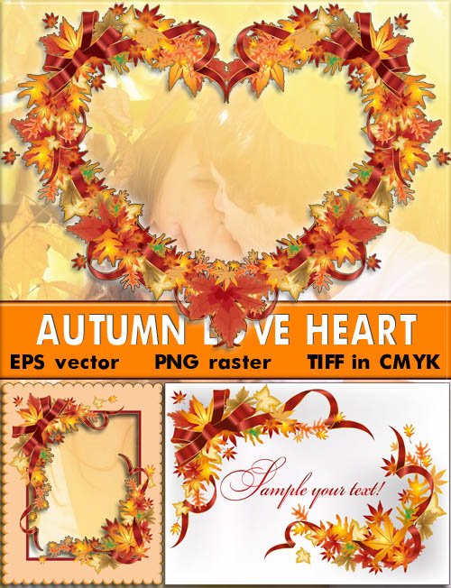     | Atumn leaves heart (eps & tiff)