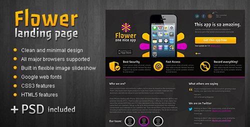 ThemeForest - FlowerApp - Mobile Software Landing Page