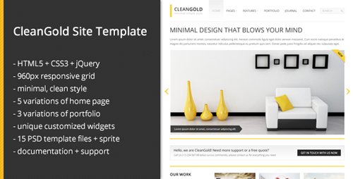 ThemeForest - CleanGold - Responsive Site Template