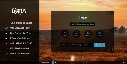 ThemeForest - Tempo v1.1 - Full Screen Coming Soon Template (Update)