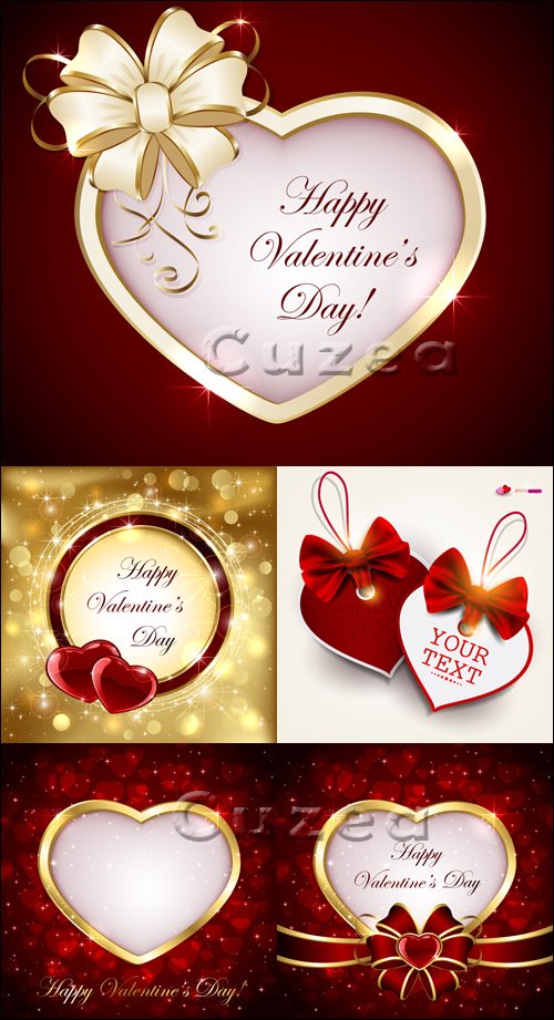          | Hearts and a framework with tapes by Valentine's Day in a vector
