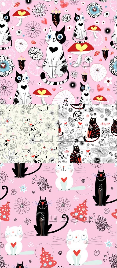 Рисованные животные к дню Валентина в векторе| The drawn animals by Valentine's Day in a vector