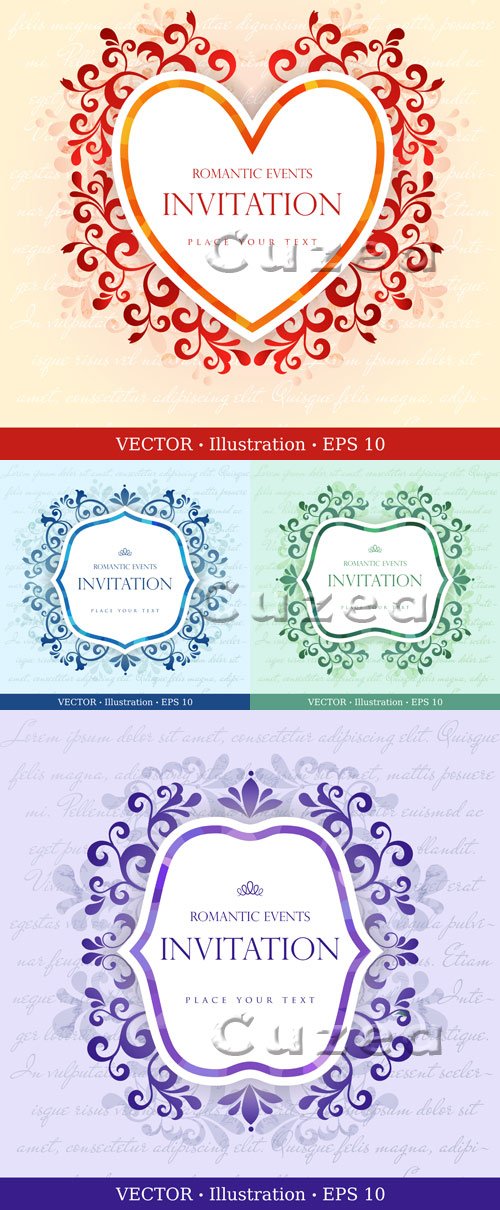      | Vector backgrounds with an ornament for the invitation