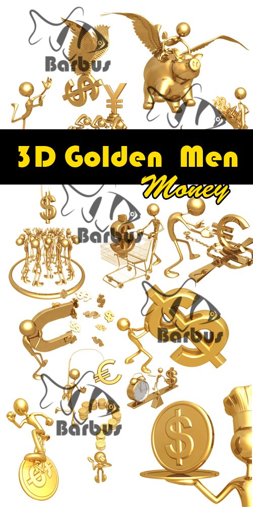 3D gold men - Money /   3D - 