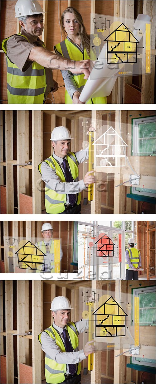    / Architect using spirit level - Stock photo