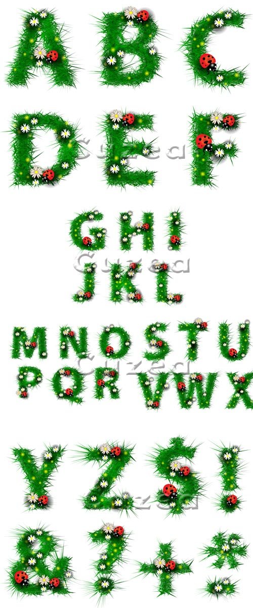      / Green alfabet in vector