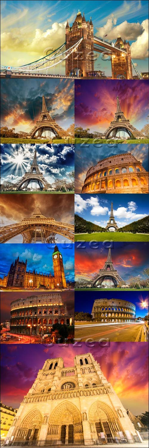  / World famous cities - Paris, London, Rim - Stock photo