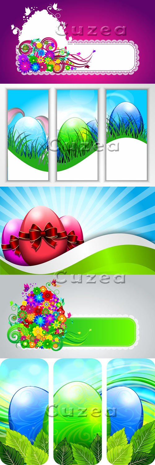      / Easter egg on a colored background in vector