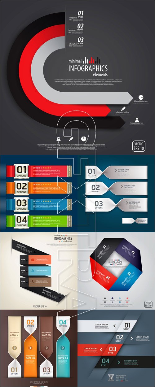  ,  35/ Infographics design template with numeration, part 35 - vector stock