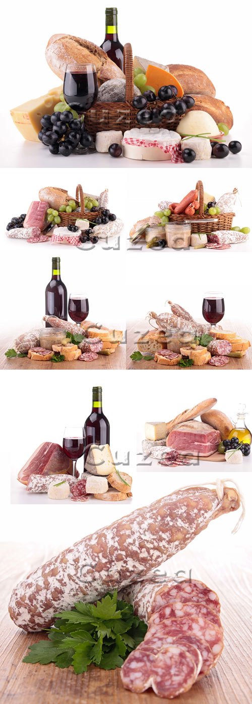    / Wine and meat products - Stock photo