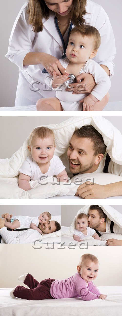   / Sweet baby boy and father - Stock photo