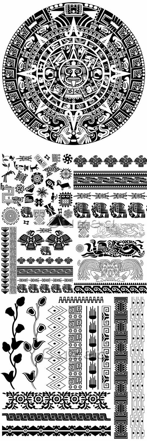    / Black etnick ornaments in vector