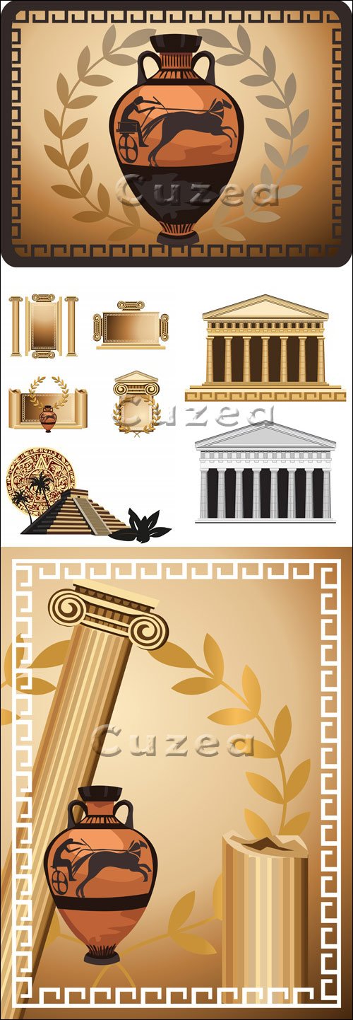        / Antique ornaments in the Greek style - vector stock