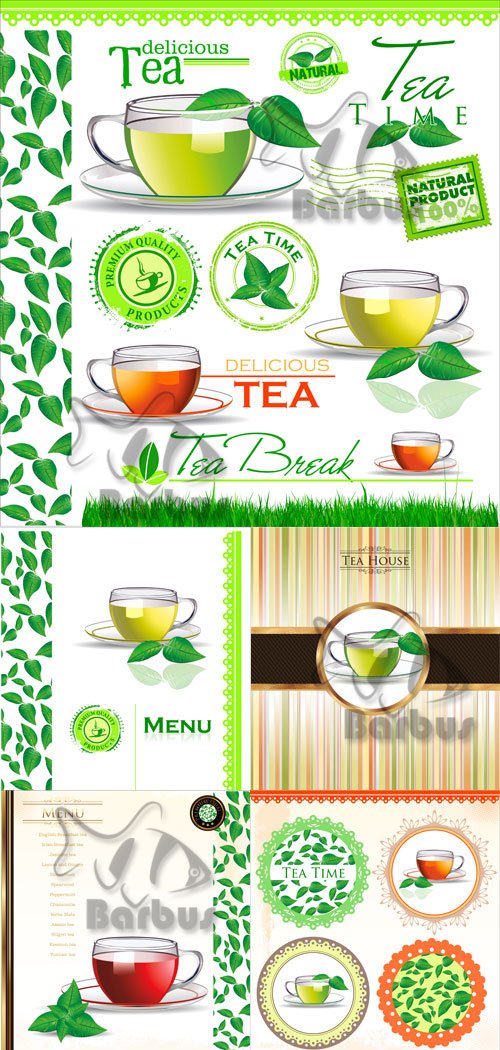 Tea - covers on the menu and labels /  -    