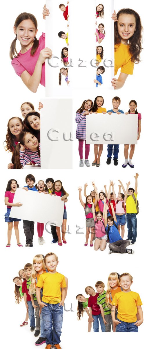    / Children with banners - Stock photo
