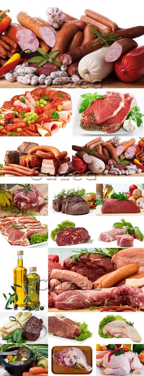     / Meat smoked and fresh products - stock photo