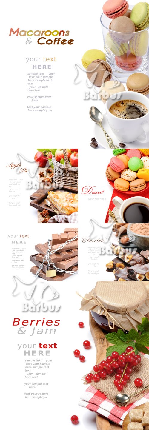 Backgrounds with sweets and the text /       
