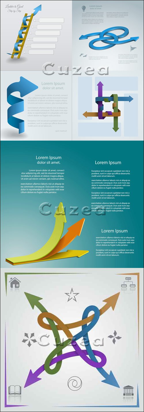   , 12 / Infographics design template with numeration and web elements, part 52 - vector stock